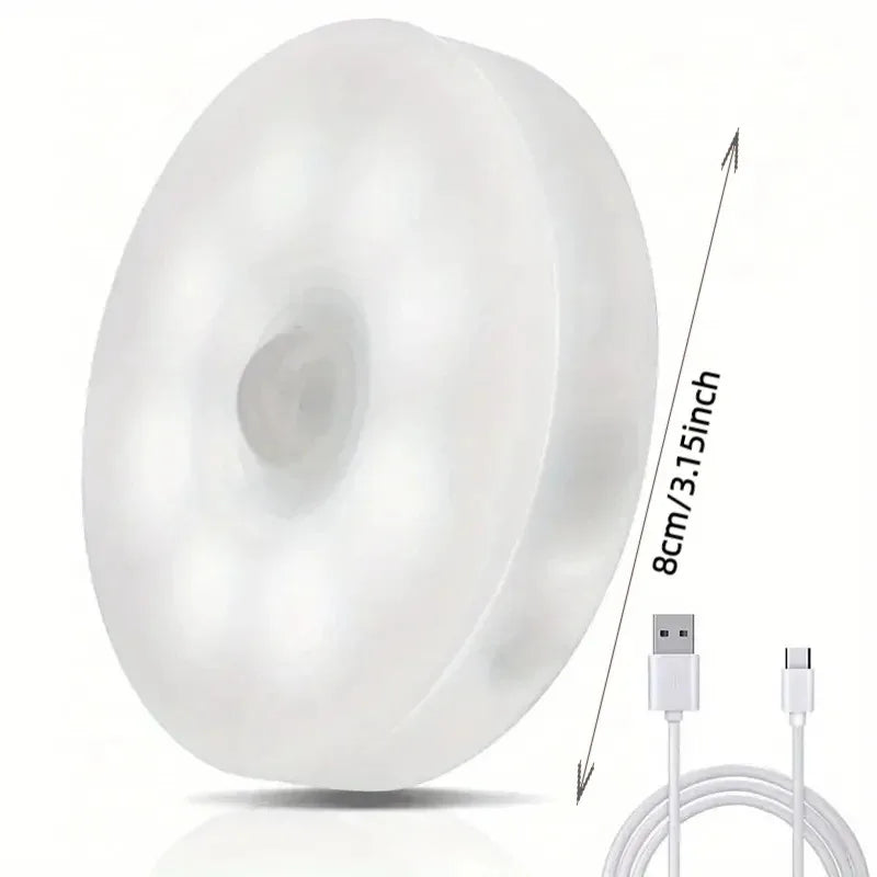 White Light variant of the round LED night light with USB cable