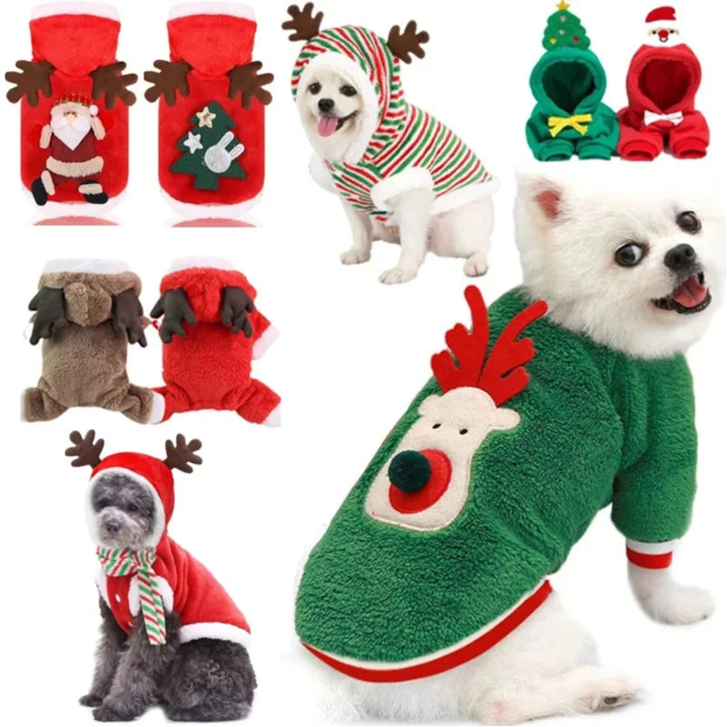 Warm Christmas Outfit for Small Dogs