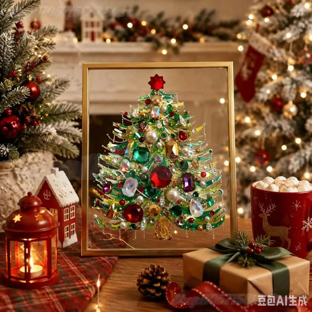 Jeweled Christmas Tree Art Kit, view 4