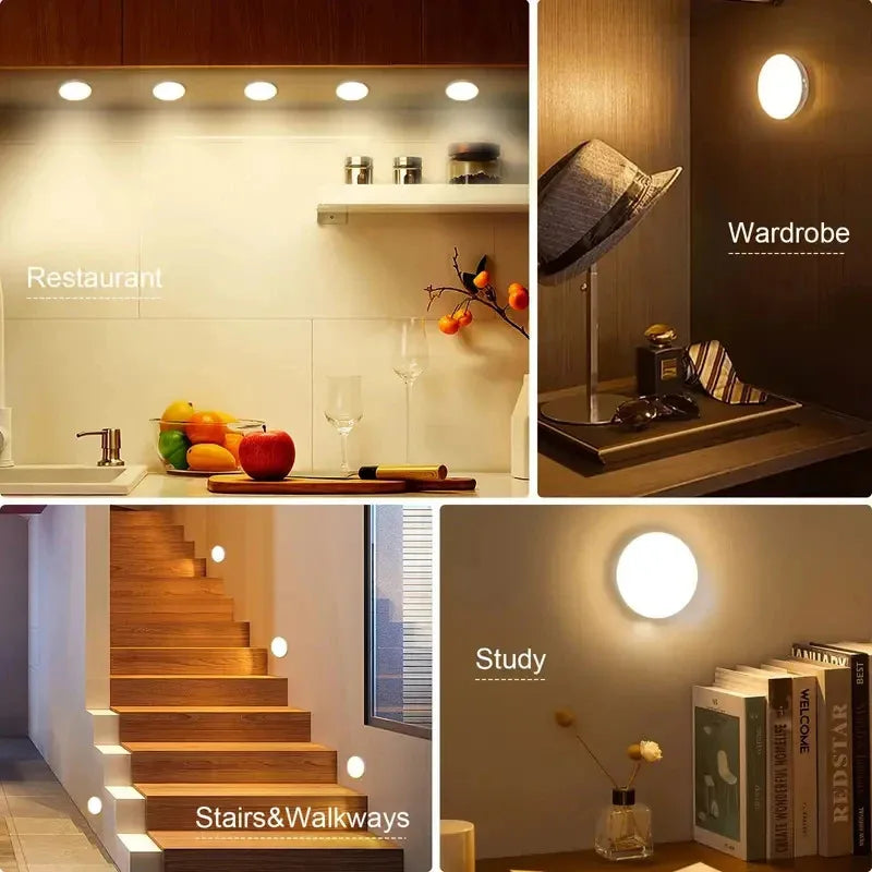 LED night lights used in a kitchen, wardrobe, staircase and study