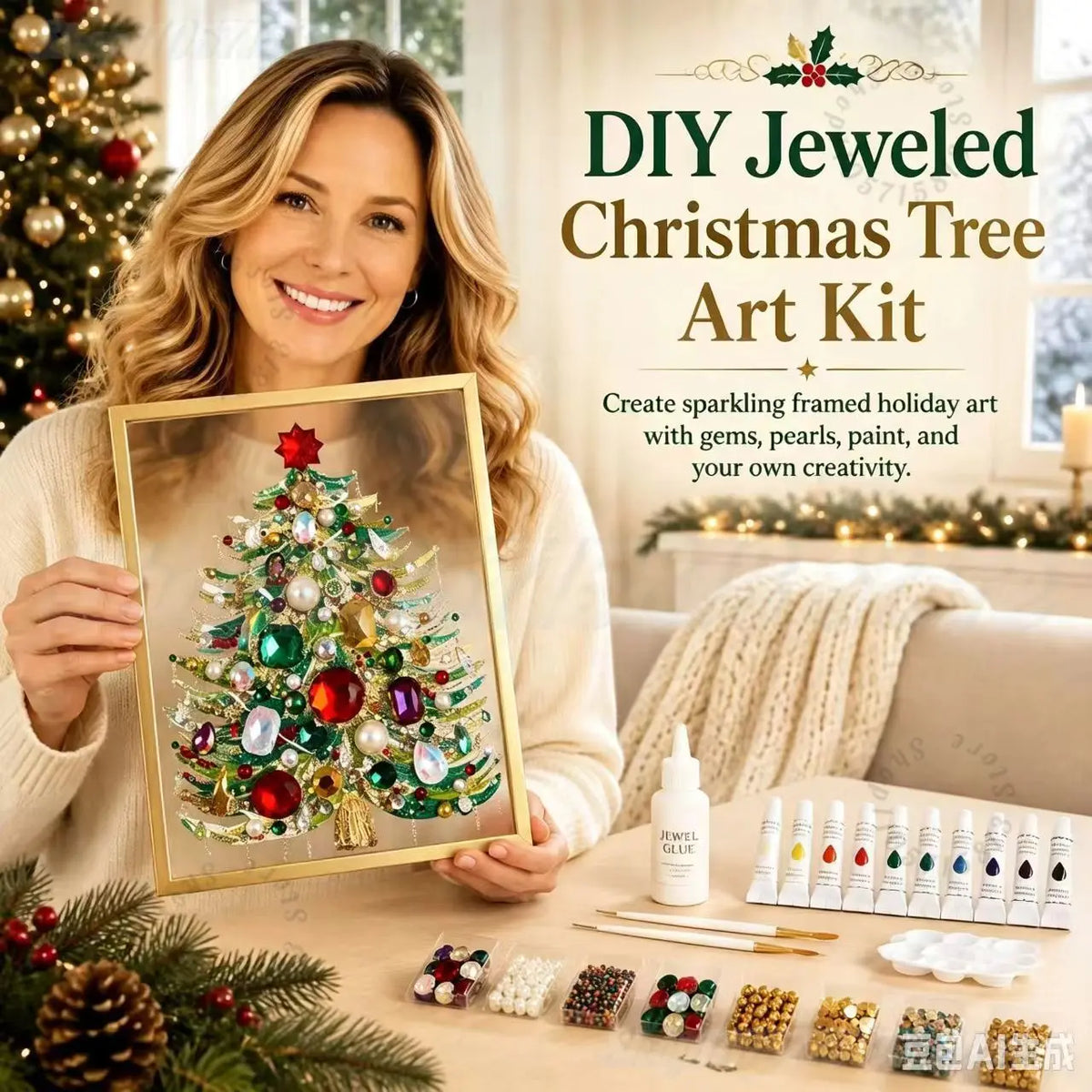 Jeweled Christmas Tree Art Kit