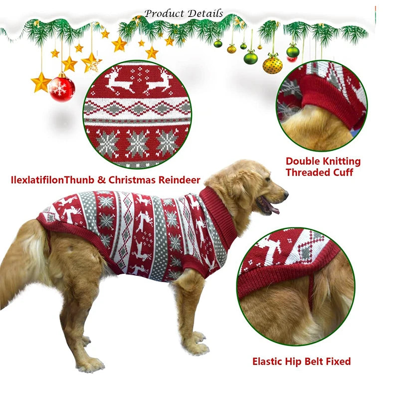 Reindeer Christmas Dog Sweater, view 3
