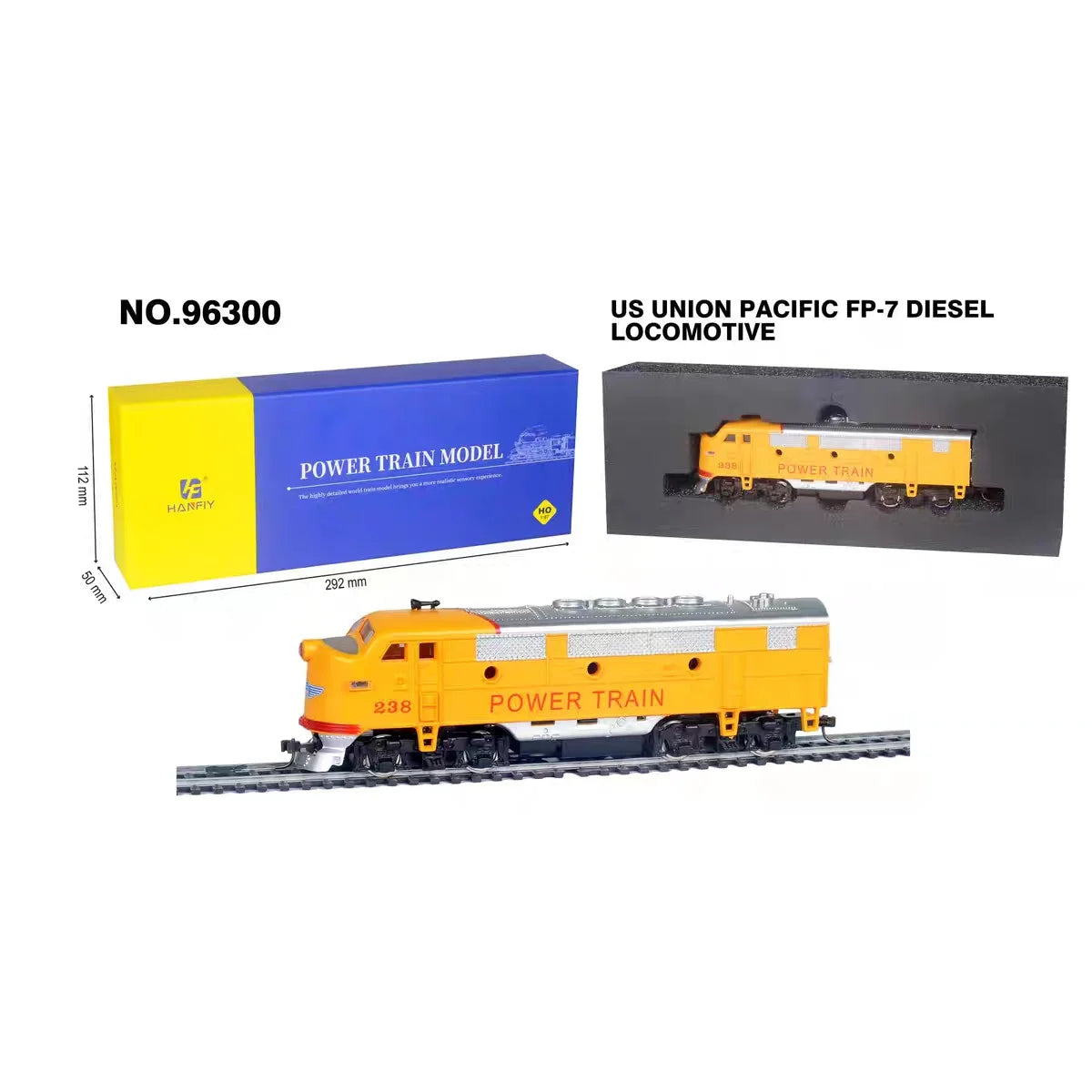 HO scale 1:87 FP7 diecast diesel locomotive collectible model – product view 22