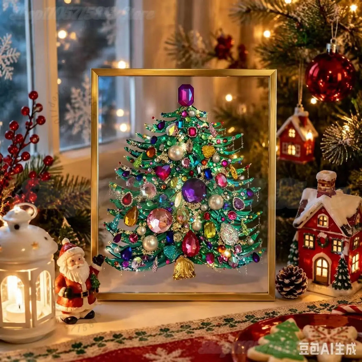 Jeweled Christmas Tree Art Kit, view 3