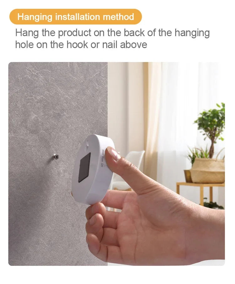 Back of the LED night light showing the hanging hole